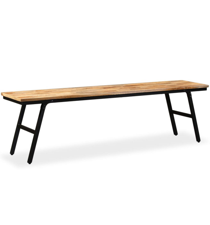 Banc Teck de récupération et acier 160 x 35 x 45 cm | Mobilier & Déco