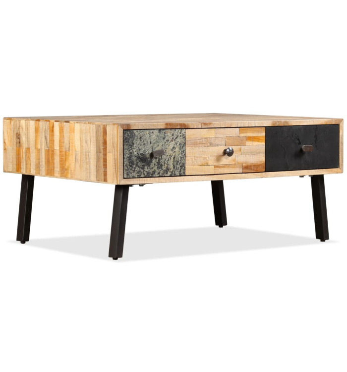Table basse Teck de récupération massif 90x65x40 cm | Mobilier & Déco