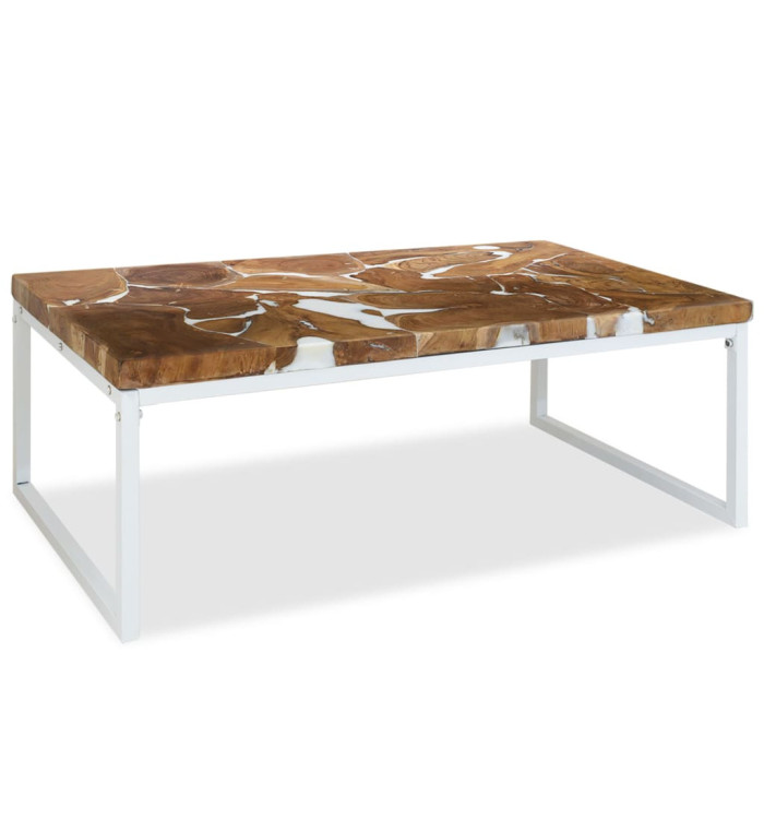 Table basse Teck Résine 110x60x40 cm | Mobilier & Déco