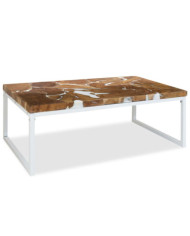 Table basse Teck Résine 110x60x40 cm | Mobilier & Déco
