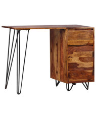 Bureau avec 1 tiroir et 1 armoire Bois massif | Mobilier & Déco