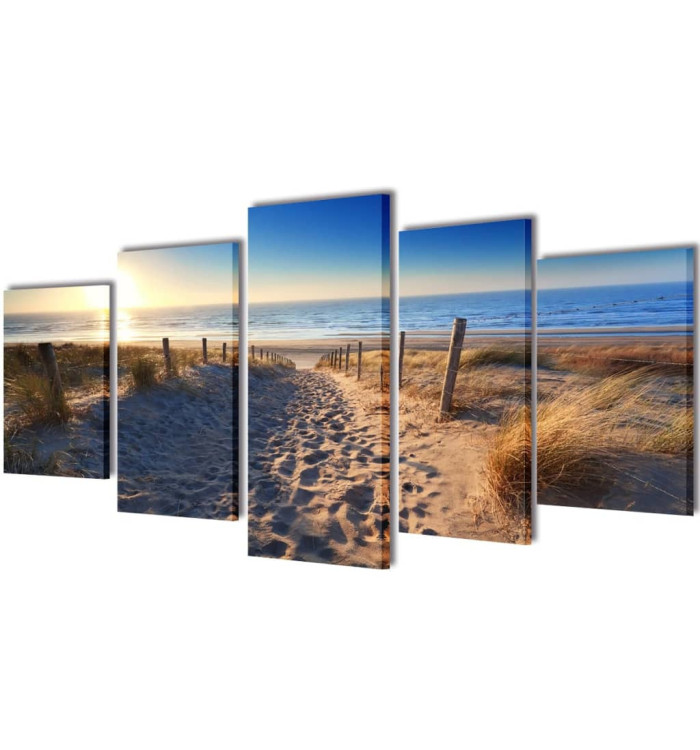 Set de toiles murales imprimées Plage de sable 200 x 100 cm | Mobilier & Déco