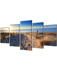 Set de toiles murales imprimées Plage de sable 200 x 100 cm | Mobilier & Déco