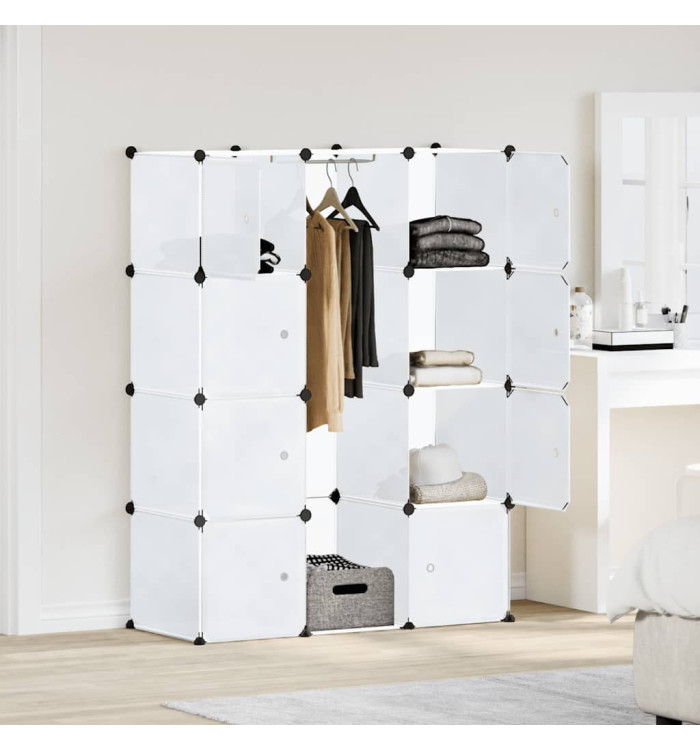Armoire modulaire 9 compartiments 109x36,5x143 cm blanc | Mobilier & Déco
