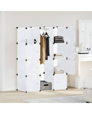 Armoire modulaire 9 compartiments 109x36,5x143 cm blanc | Mobilier & Déco