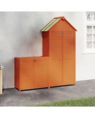 Ensemble de remise à outils de jardin 2 pcs marron pin massif | Mobilier & Déco