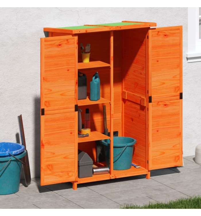 Abri à outils de jardin marron 83x57x140 cm bois massif pin | Mobilier & Déco