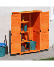 Abri à outils de jardin marron 83x57x140 cm bois massif pin | Mobilier & Déco