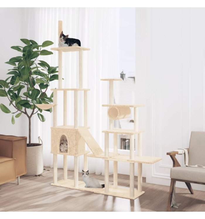 Arbre à chat avec griffoirs en sisal Crème 279 cm | Mobilier & Déco