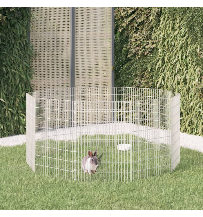 Enclos d'animaux en liberté 10 panneaux 54x80 cm fer galvanisé | Mobilier & Déco