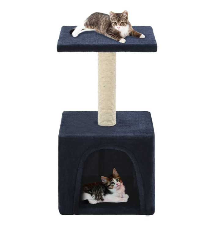 Arbre à chat avec griffoir en sisal 55 cm Bleu foncé | Mobilier & Déco