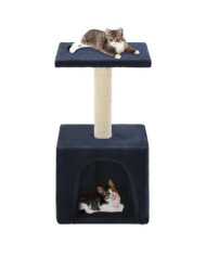 Arbre à chat avec griffoir en sisal 55 cm Bleu foncé | Mobilier & Déco