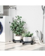 Chariots à plantes avec roues 2 pcs gris diamètre 34 cm 35 kg | Mobilier & Déco