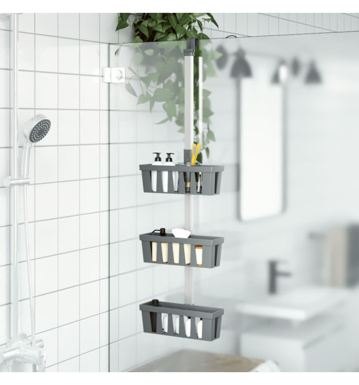 Étagère de douche suspendue 30x15x(67-105) cm aluminium | Mobilier & Déco