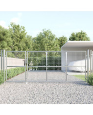 Portal de jardin maille argenté 350x175 cm acier galvanisé | Mobilier & Déco