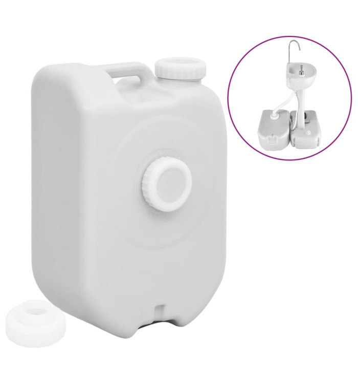 Réservoir d'eau portable avec adaptateur 24 L gris | Mobilier & Déco