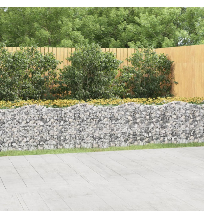Lit surélevé à gabions arqué 800x50x100 cm Fer galvanisé | Mobilier & Déco