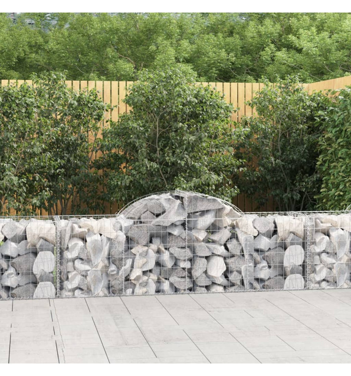 Panier de gabions arqué 200x50x60/80 cm Fer galvanisé | Mobilier & Déco