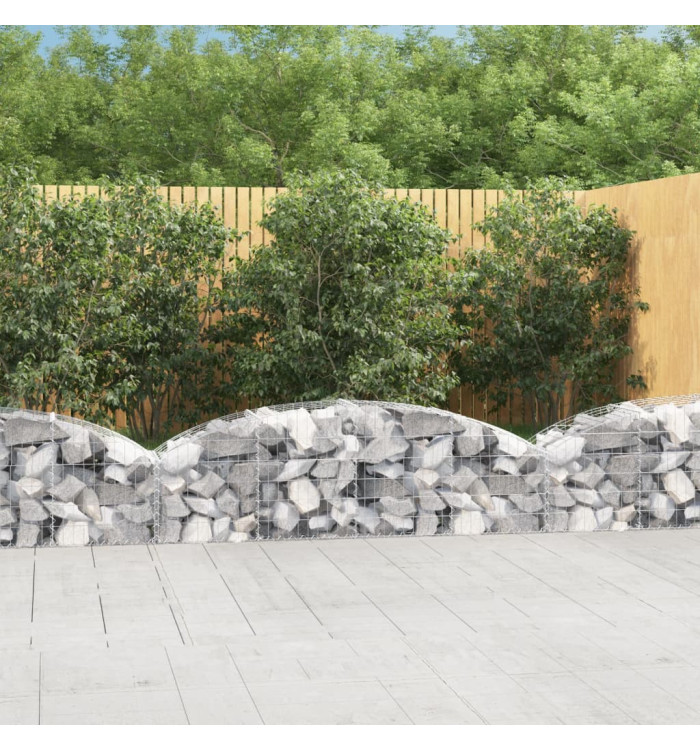 Panier de gabions arqué 200x50x40/60 cm Fer galvanisé | Mobilier & Déco