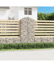 Panier de gabions arqué 100x30x200/220 cm Fer galvanisé | Mobilier & Déco