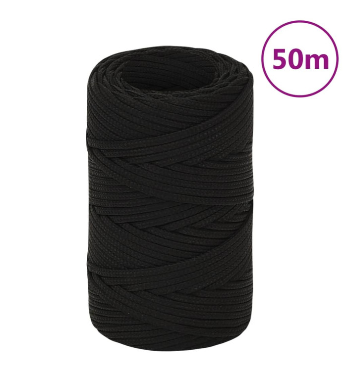 Corde de travail Noir 2 mm 50 m Polyester | Mobilier & Déco