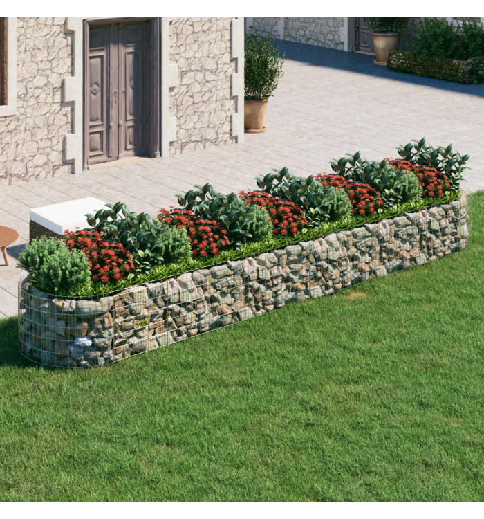 Lit surélevé à gabion Fer galvanisé 500x100x50 cm | Mobilier & Déco