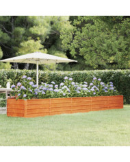 Lit surélevé de jardin rouillé 400x80x45 cm acier corten | Mobilier & Déco