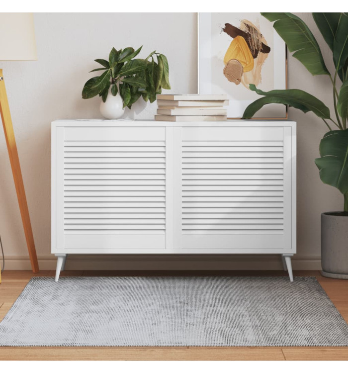 Portes d'armoire à persiennes 2pcs blanc 61,5x59,4cm pin massif | Mobilier & Déco