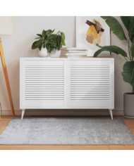 Portes d'armoire à persiennes 2pcs blanc 61,5x59,4cm pin massif | Mobilier & Déco