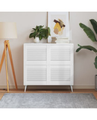 Portes d'armoire à persiennes 4pcs blanc 39,5x49,4cm pin massif | Mobilier & Déco