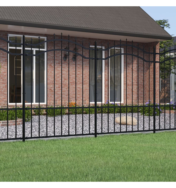Clôture de jardin avec sommet de lance Noir 190 cm | Mobilier & Déco