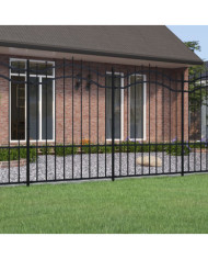 Clôture de jardin avec sommet de lance Noir 190 cm | Mobilier & Déco