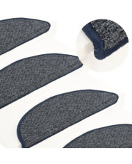 Tapis de marches d'escalier 15 pcs Bleu foncé 56x17x3 cm | Mobilier & Déco