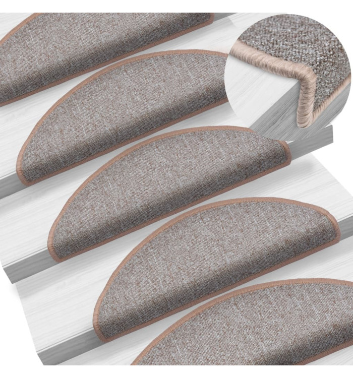Tapis d'escalier 10 pcs 65x24x4 cm Marron clair | Mobilier & Déco