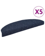 Tapis autoadhésifs de marches 5 pcs Bleu 65x21x4 cm Aiguilleté | Mobilier & Déco