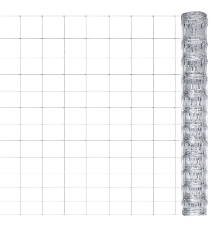 Clôture de jardin Acier galvanisé 50x1,25 m Argenté | Mobilier & Déco