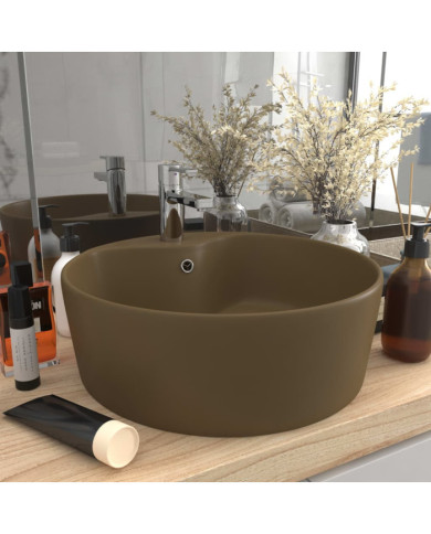 Lavabo de luxe avec trop-plein Crème mat 36x13 cm Céramique | Mobilier & Déco