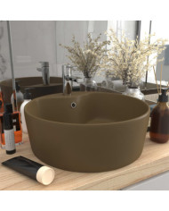 Lavabo de luxe avec trop-plein Crème mat 36x13 cm Céramique | Mobilier & Déco