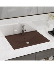 Lavabo avec trou de robinet Marron foncé mat 60x46 cm Céramique | Mobilier & Déco