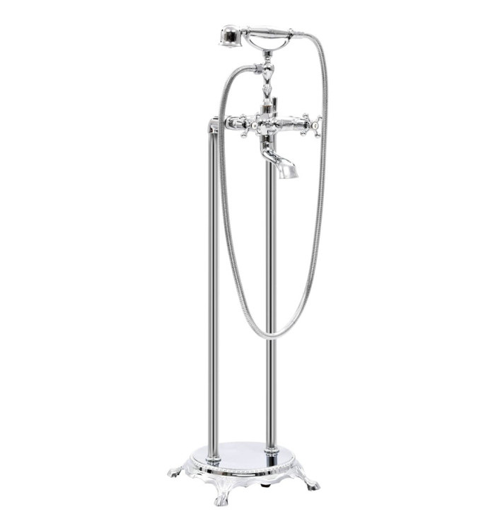 Robinet de baignoire sur pied Acier inoxydable 99,5 cm Argenté | Mobilier & Déco