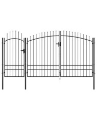 Portail de jardin Acier 2,45 x 4 m Noir | Mobilier & Déco