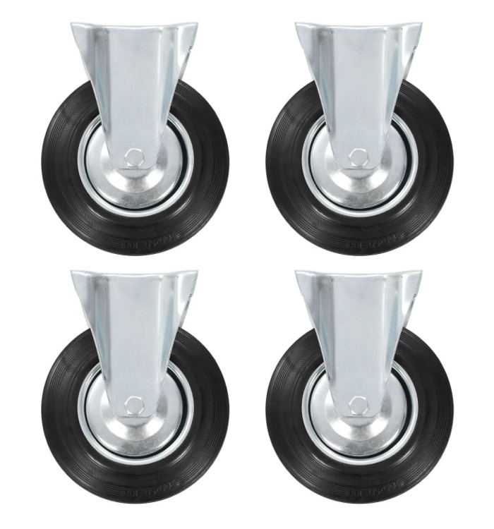 Roulettes fixes 4 pcs 200 mm | Mobilier & Déco