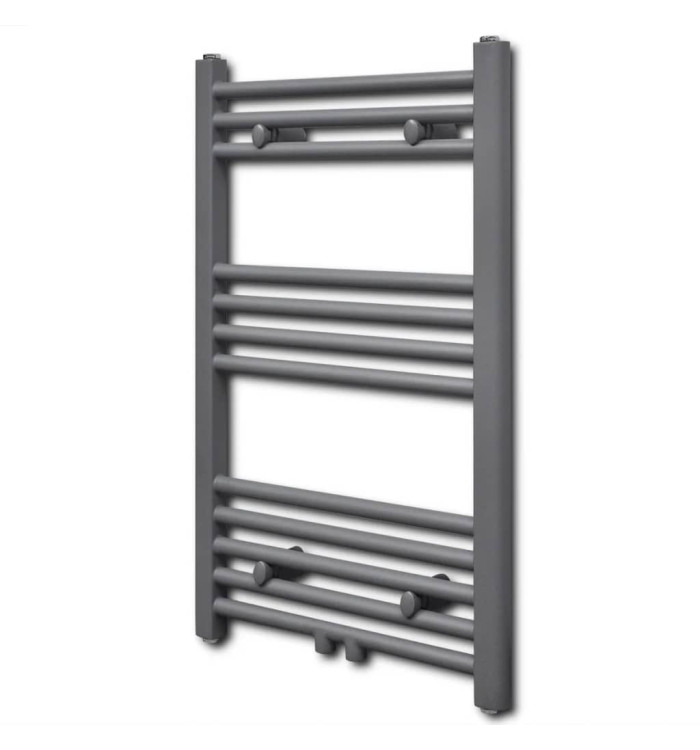 Sèche-serviettes eau chaude à rails droits gris 500x764 mm | Mobilier & Déco