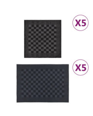 Ensemble de serviettes 10 pcs noir et gris coton | Mobilier & Déco