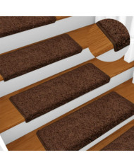 Tapis d'escalier 15 pcs 65x21x4 cm Marron | Mobilier & Déco