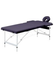 Table de massage pliable 2 zones Aluminium Violet | Mobilier & Déco
