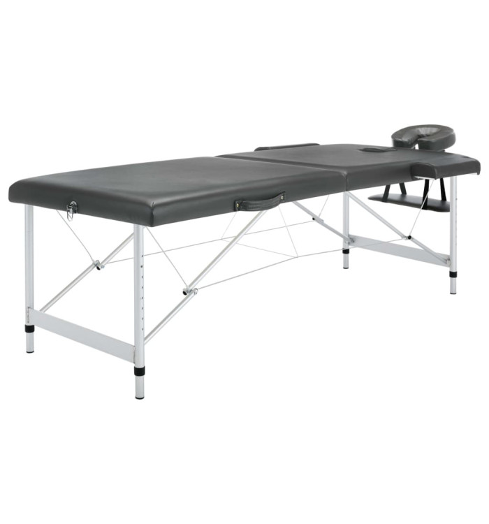 Table de massage 2 zones Cadre en aluminium Anthracite 186x68cm | Mobilier & Déco