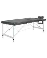 Table de massage 2 zones Cadre en aluminium Anthracite 186x68cm | Mobilier & Déco