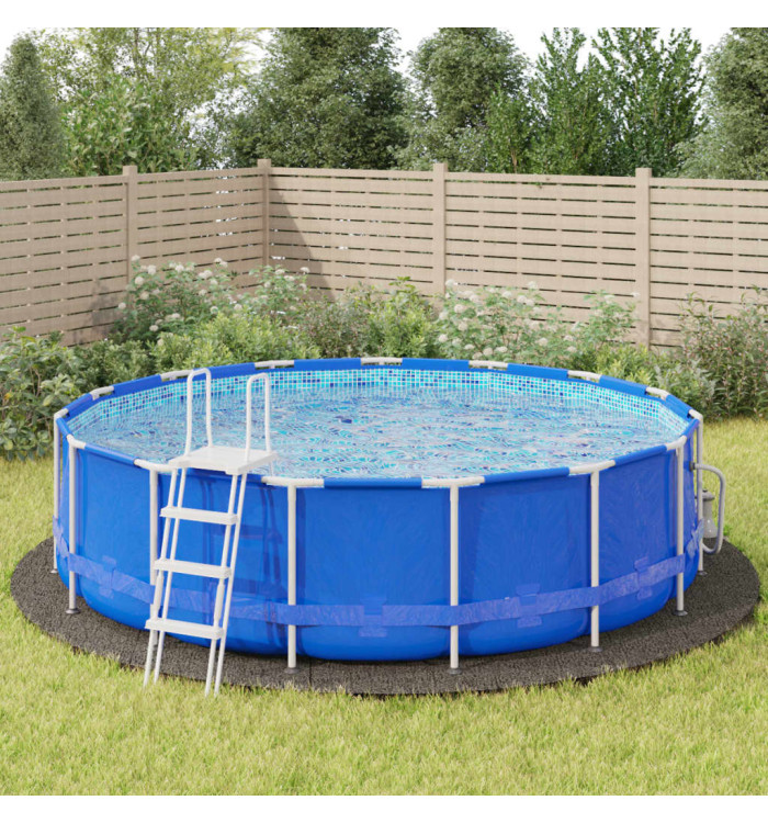 Bâche de piscine gris clair Ø550 cm géotextile polyester | Mobilier & Déco
