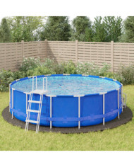 Bâche de piscine gris clair Ø550 cm géotextile polyester | Mobilier & Déco